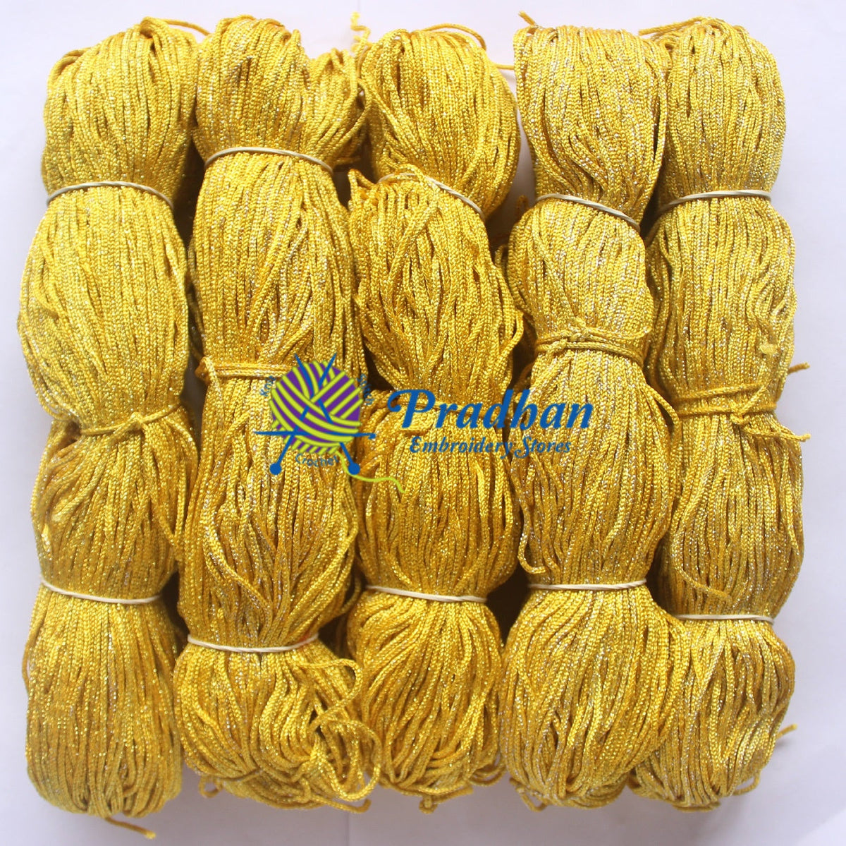 Purse Thread (Hanks) J20 Mustard Silver Jari(1.0mm)