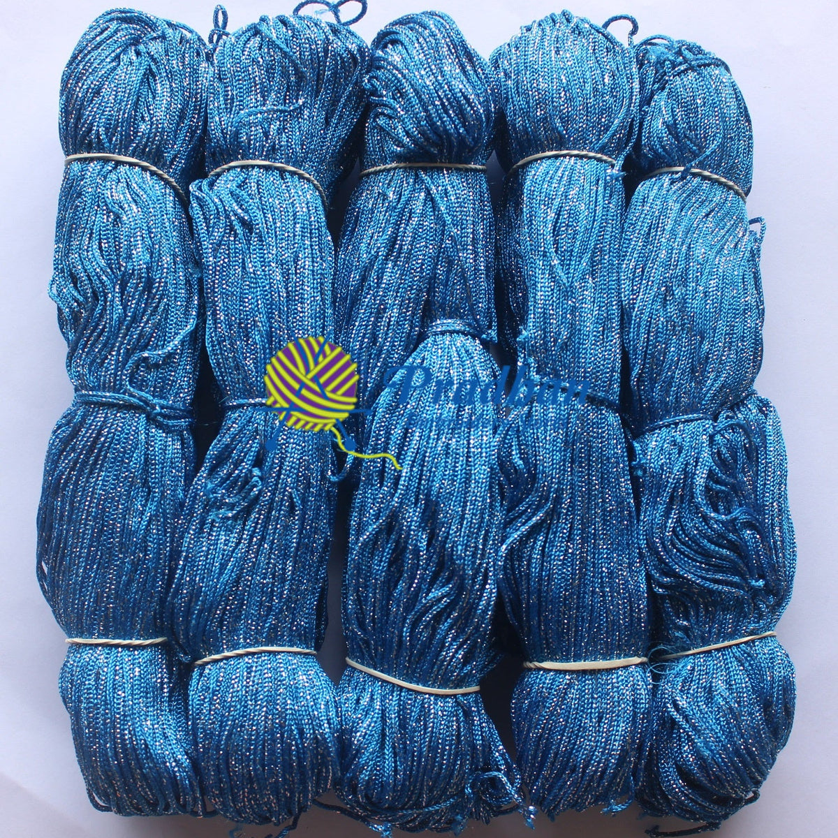 Purse Thread (Hanks) J25 Dk Firozi Silver Jari(1.0mm)