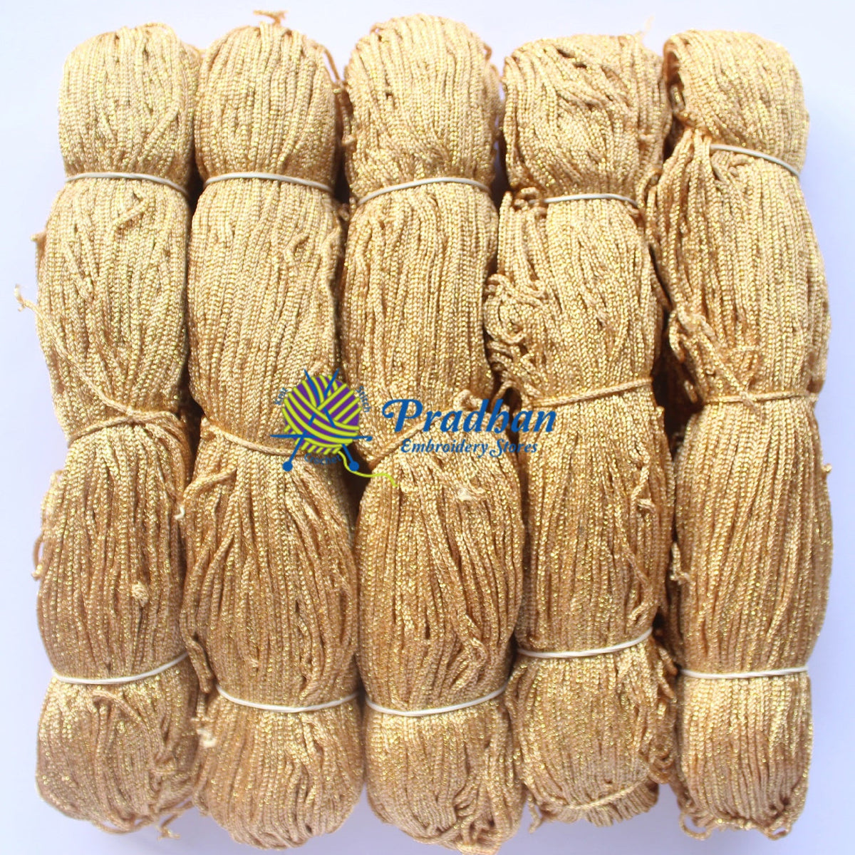 Purse Thread (Hanks) J6 Medium Gold Jari(1.0mm)