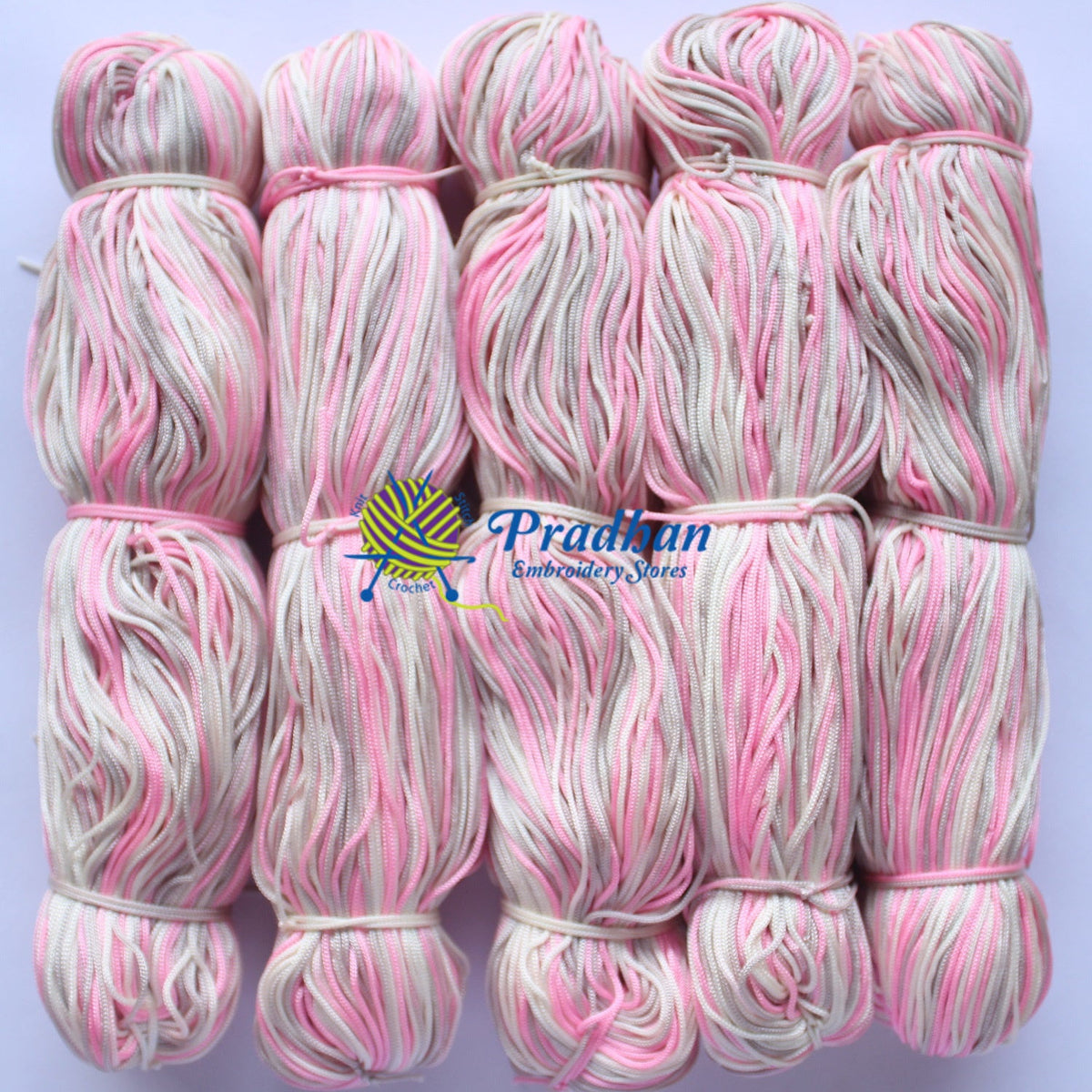 Purse Thread (Hanks) M15 Grey Cream Pink(0.5mm)