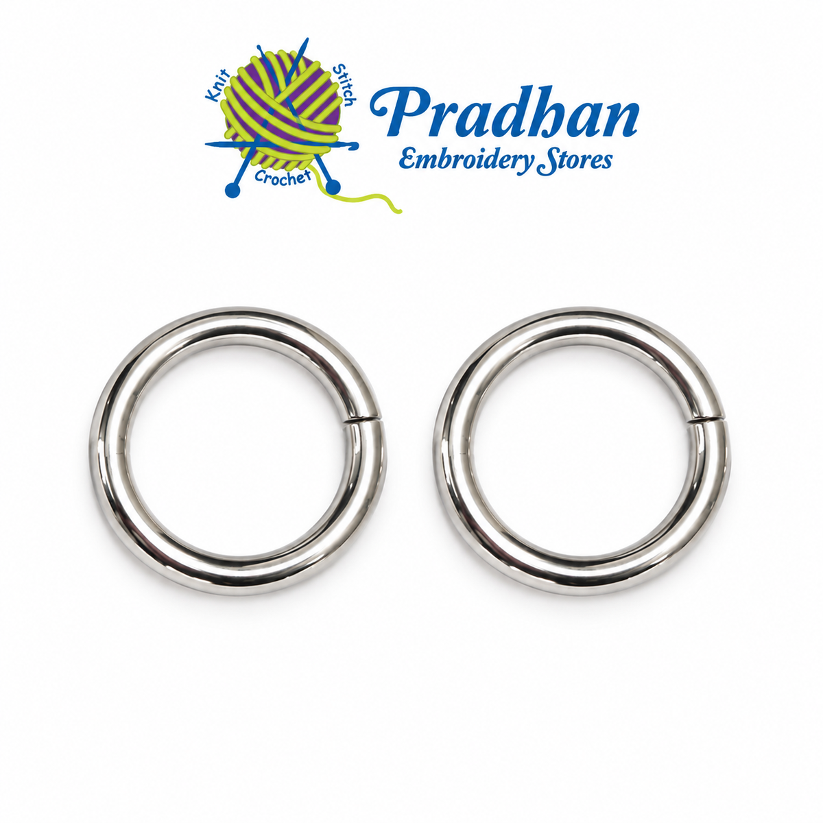 1 Inch Silver Circular Ring(2pc)