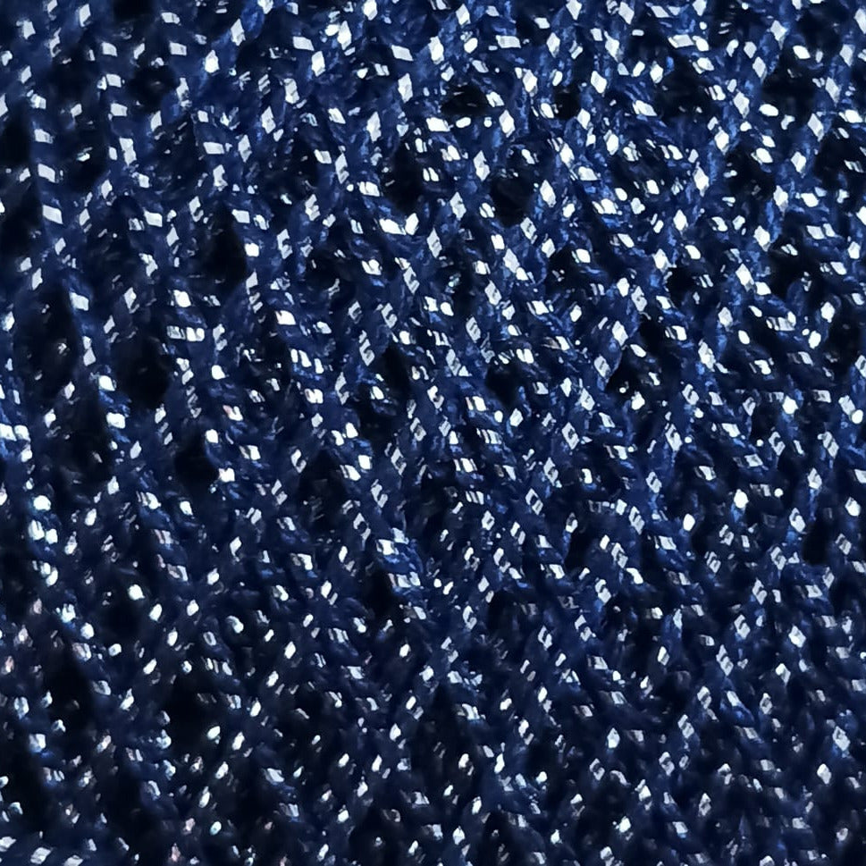 Metallic Knitting Cotton MKC0150 Navy Silver