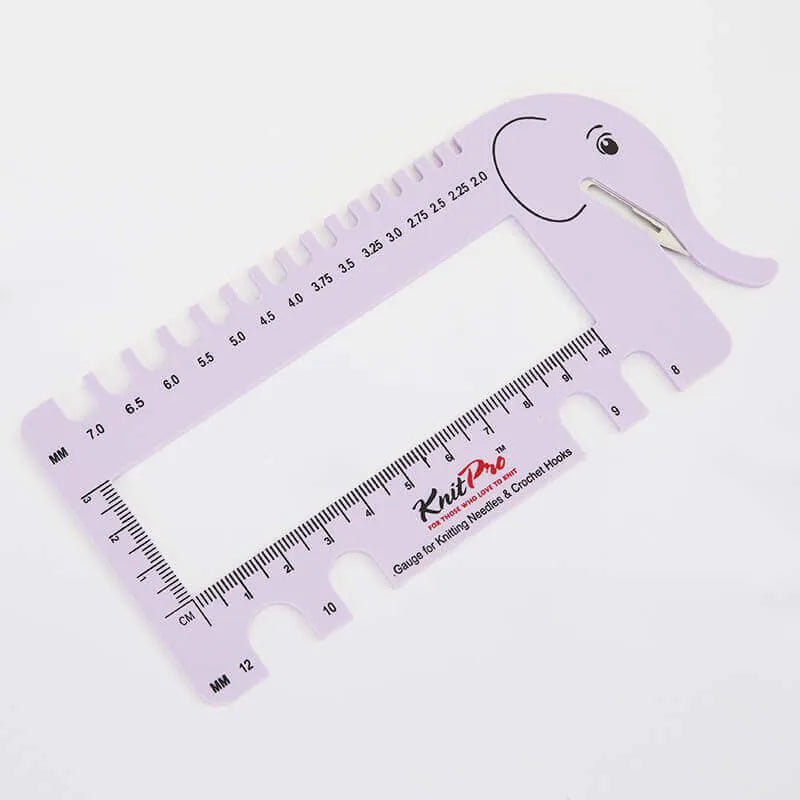 Needle & Crochet View Sizer With Yarn Cutter - Lilac