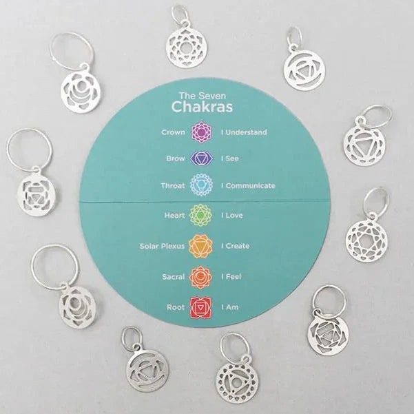Sterling Silver Plated Chakra Stitch Markers