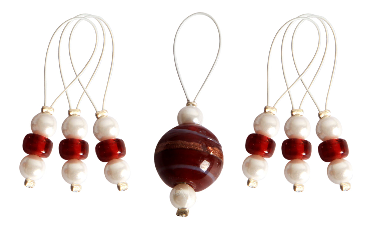 ZOONI Stitch Markers In Coloured Beads - Amaryllis