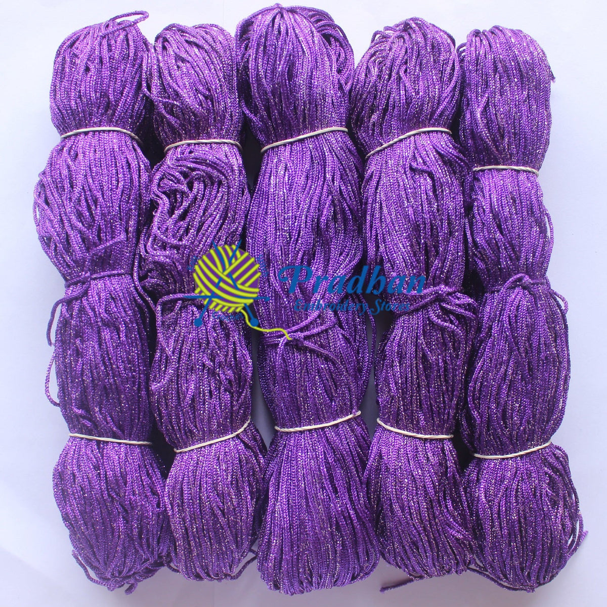 Purse Thread (Hanks) J14 Purple Silver Jari(1.0mm)