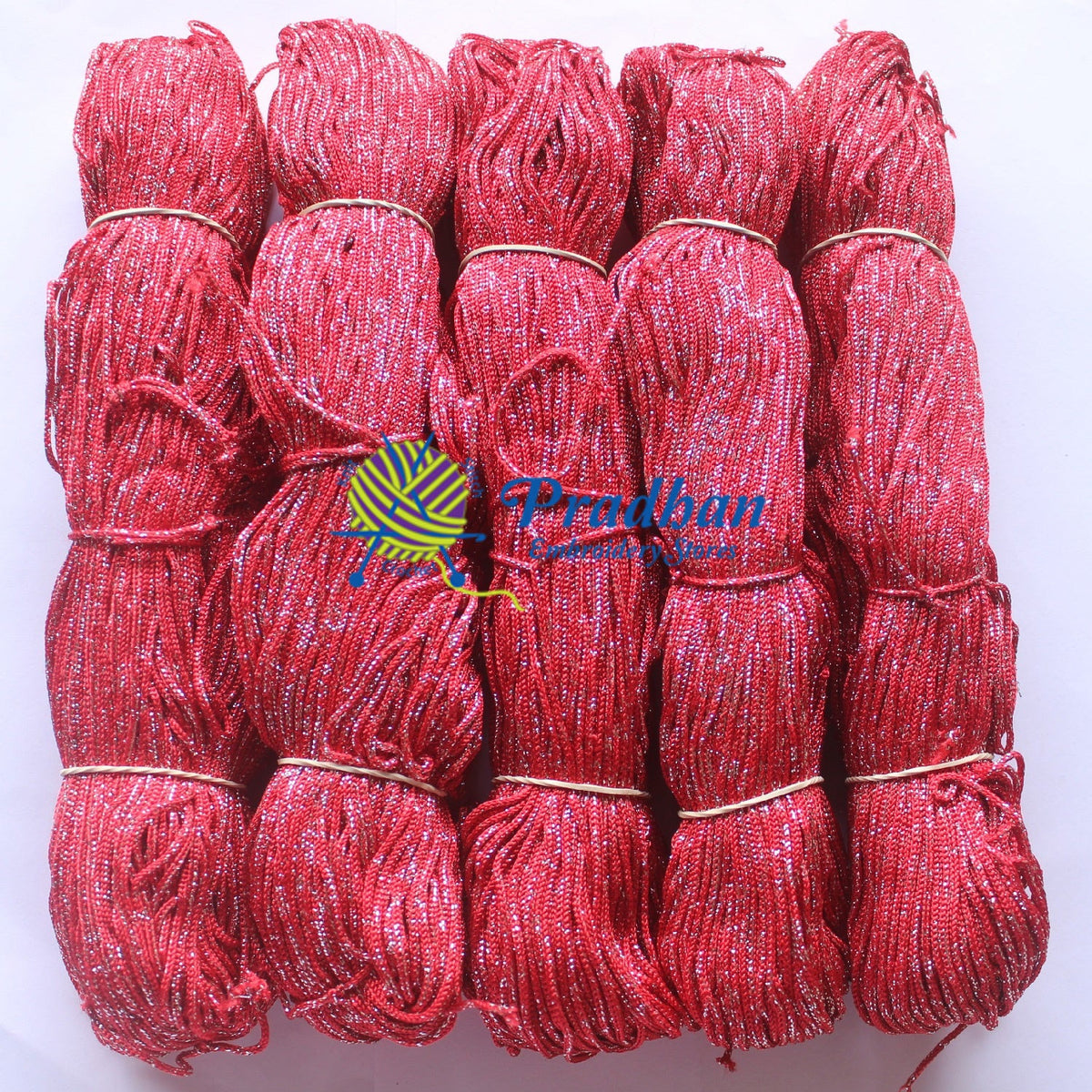 Purse Thread (Hanks) J15 Red Silver Jari(1.0mm)