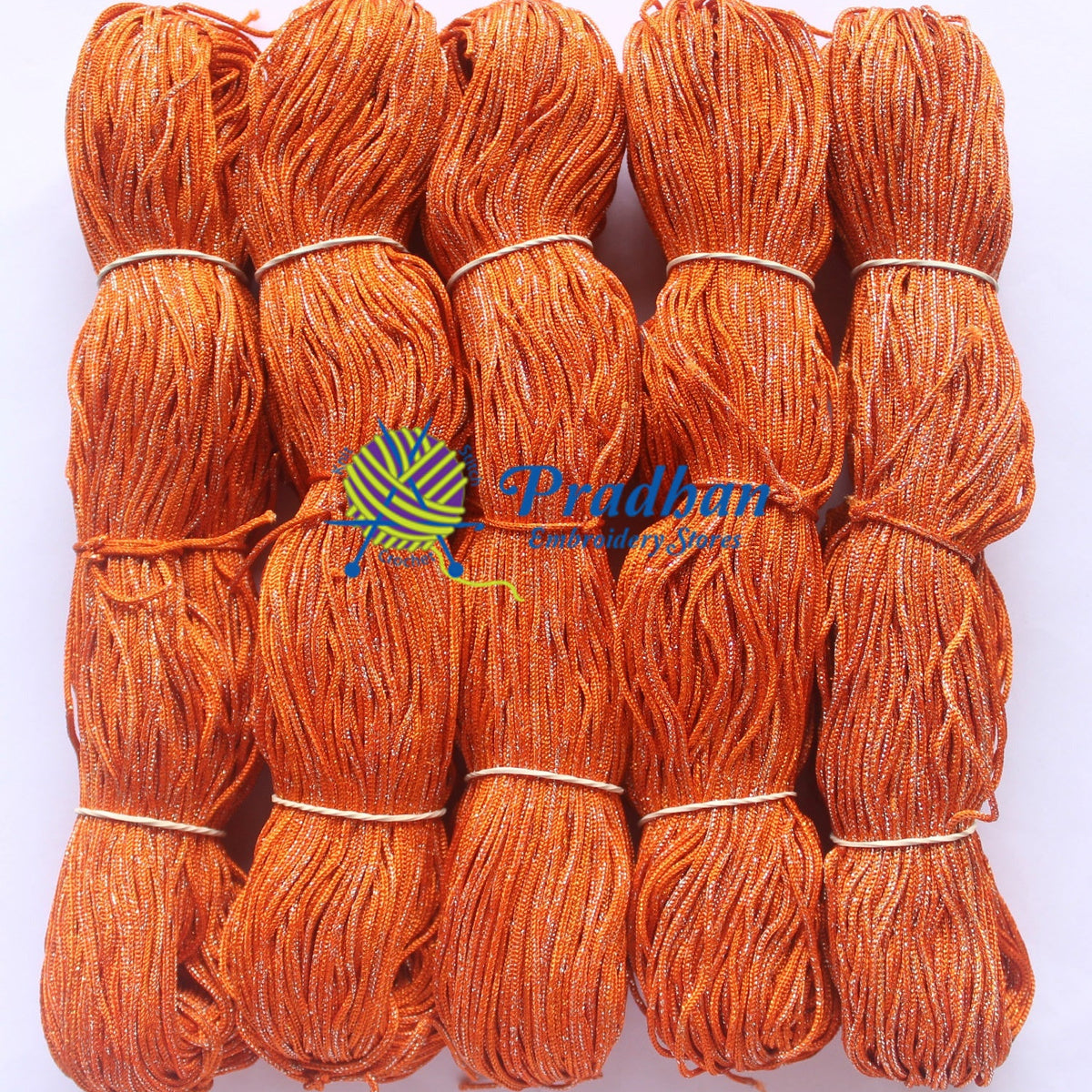 Purse Thread (Hanks) J23 Orange Silver Jari(1.0mm)