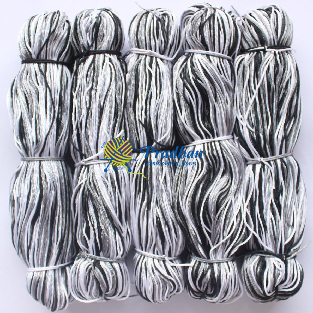 Purse Thread (Hanks) M08 Black White Multi(0.5mm)