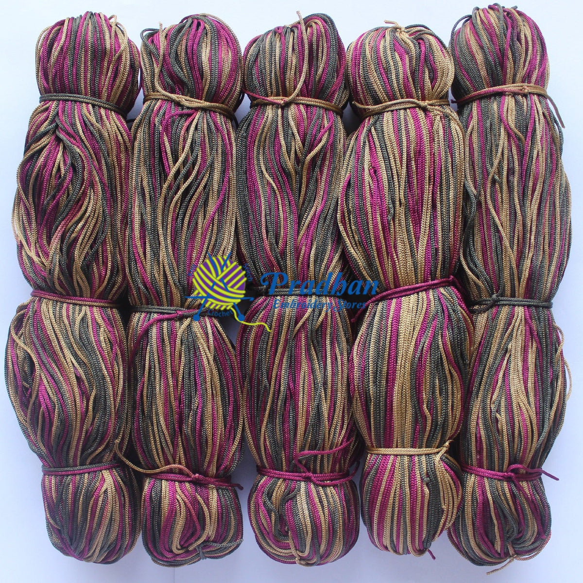 Purse Thread (Hanks) M22 Olive Gold Majenta(0.5mm)