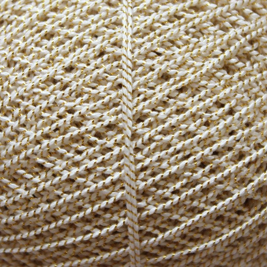 Metallic Knitting Cotton MKCOffWhite Gold