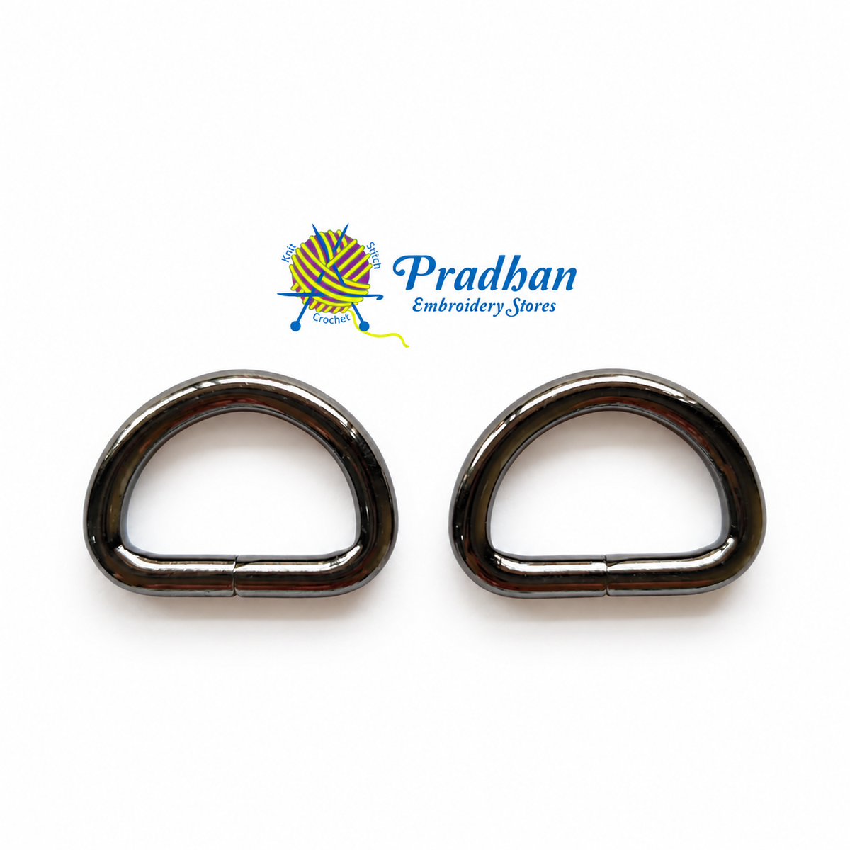 1 Inch Black Oxidized D Ring (2pc)