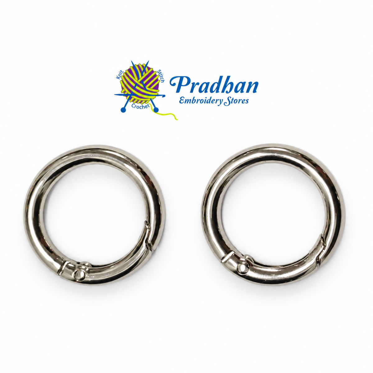 Silver Carabiner 1 Inch Ring (2pc)