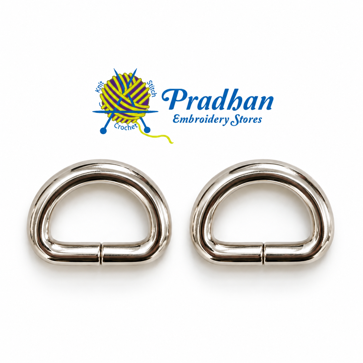 1 Inch Silver D Ring (2pc)