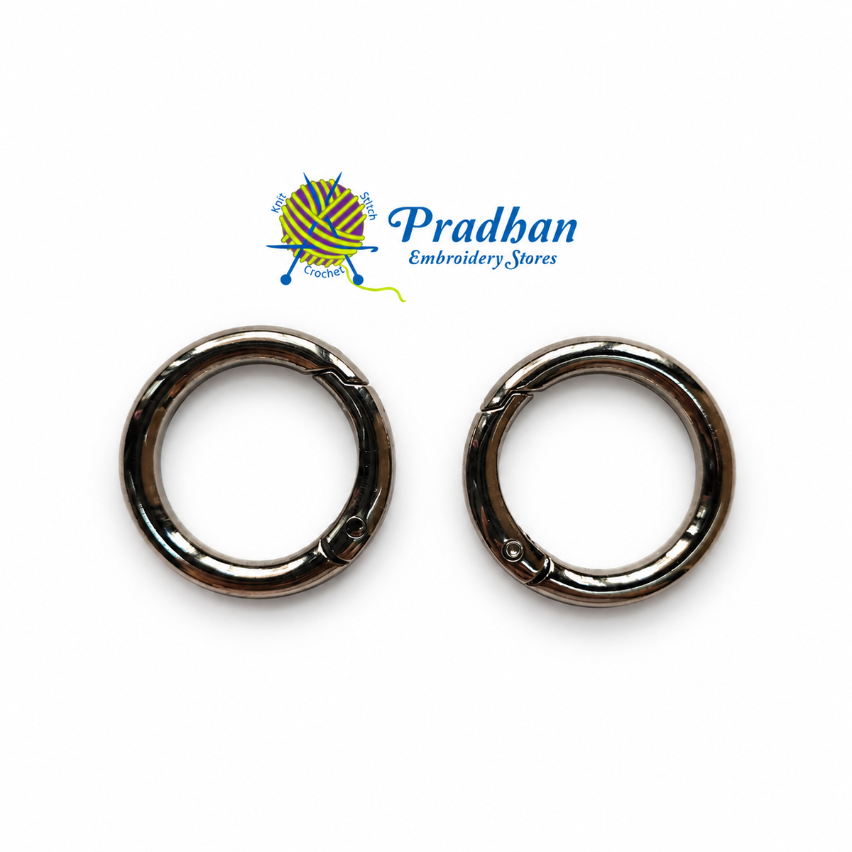 Black Oxidised Carabiner 1 Inch Ring (2pc)