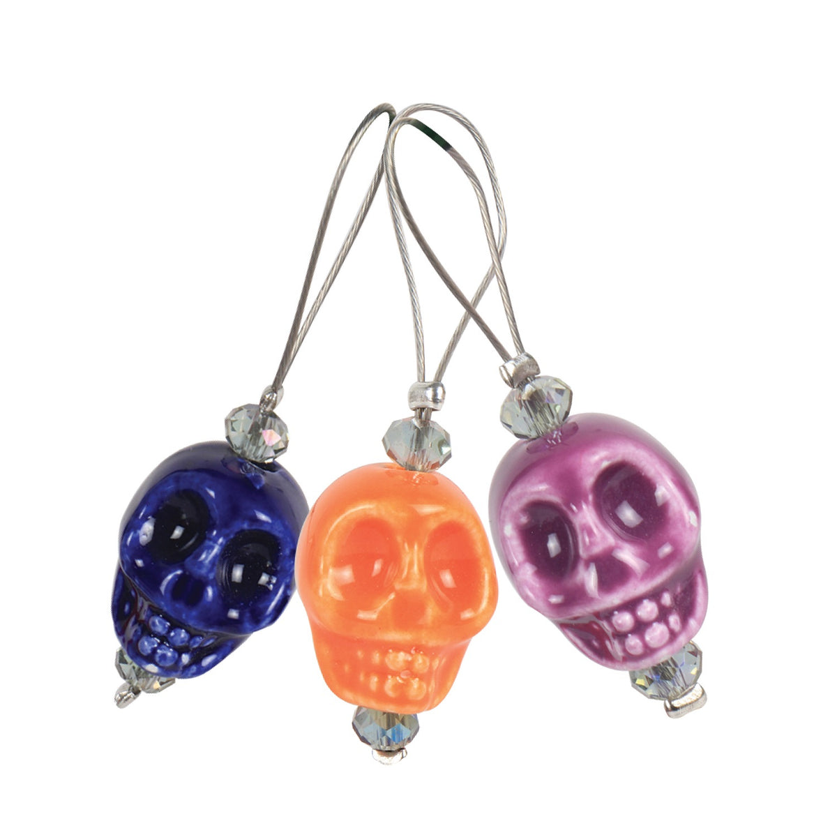 ZOONI Stitch Markers In Playful Beads - Skull Candy