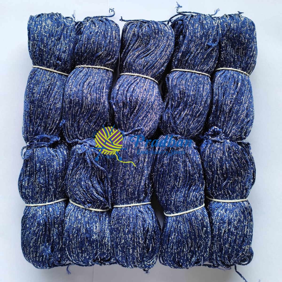 Purse Thread (Hanks) J16 Dark Blue Silver Jari(1.0mm)